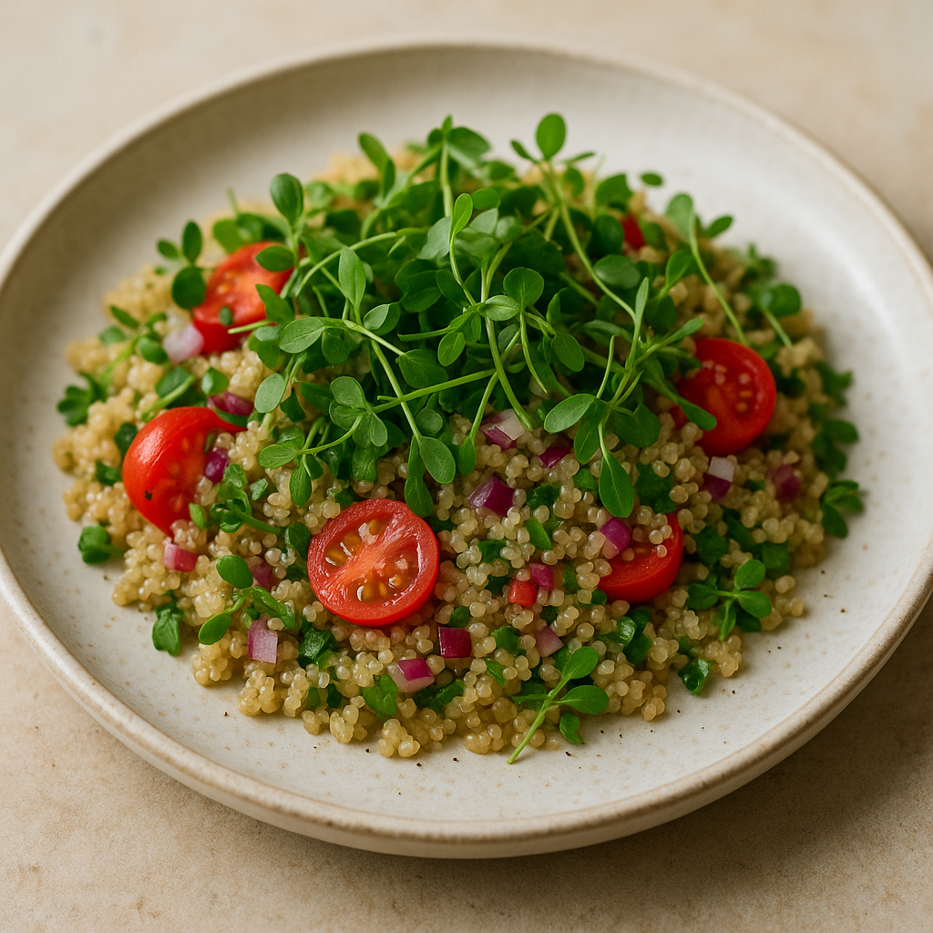 Zesty Parsley Microgreen Quinoa Salad — Parsley microgreens recipe