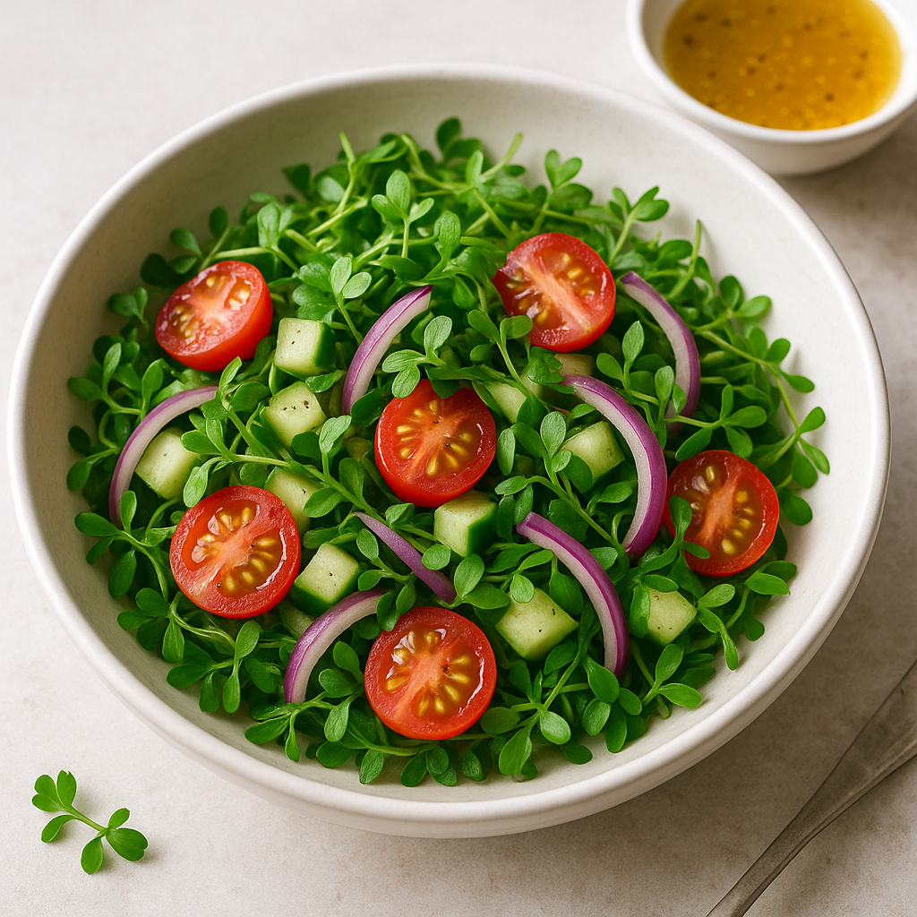 Zesty Parsley Microgreen Salad with Citrus Vinaigrette — Parsley microgreens recipe