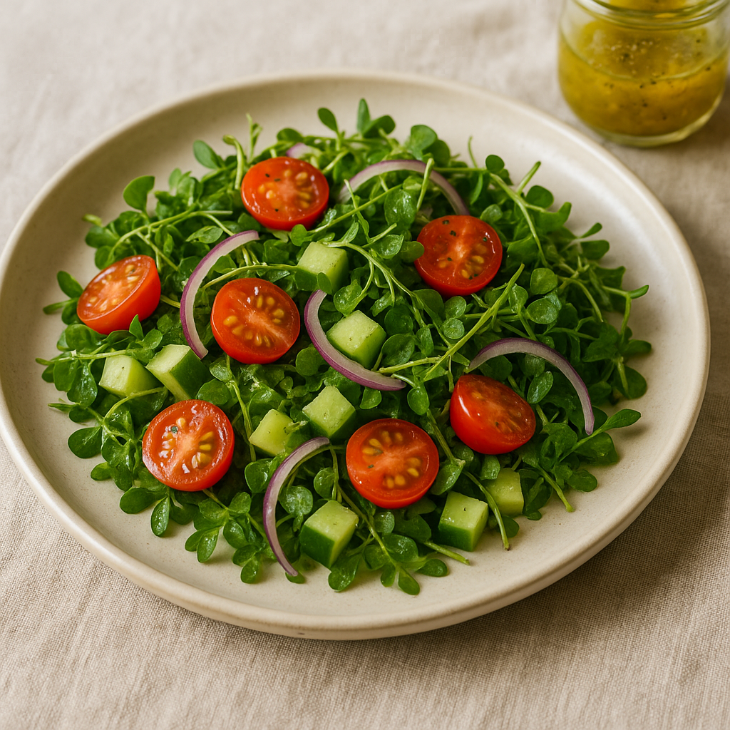 Zesty Parsley Microgreen Salad with Lemon Vinaigrette — Parsley microgreens recipe