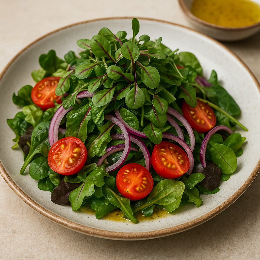 Zesty Sorrel Microgreens Salad with Citrus Vinaigrette — Sorrel microgreens recipe
